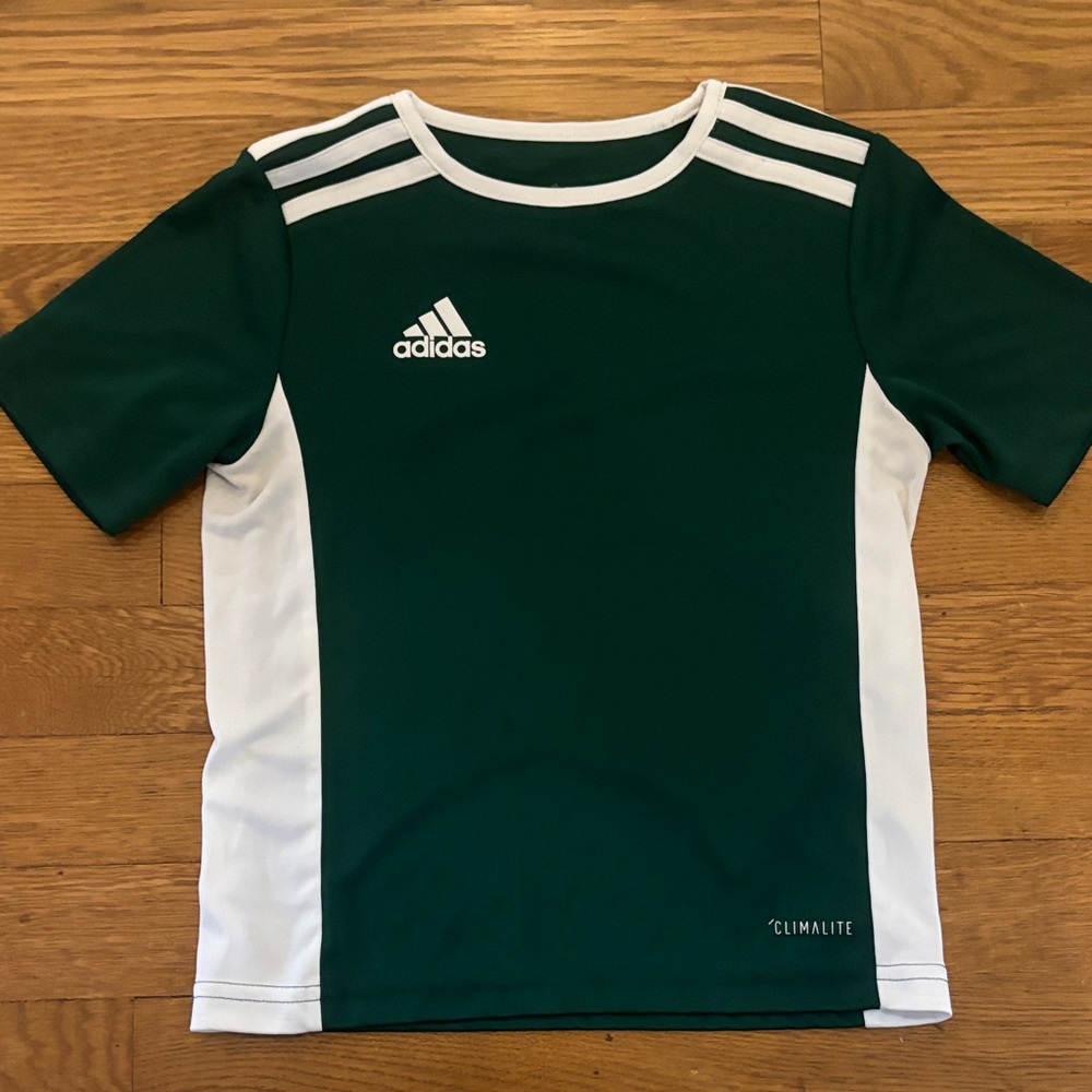 Adidas Kids Dark Green and White Jersey
